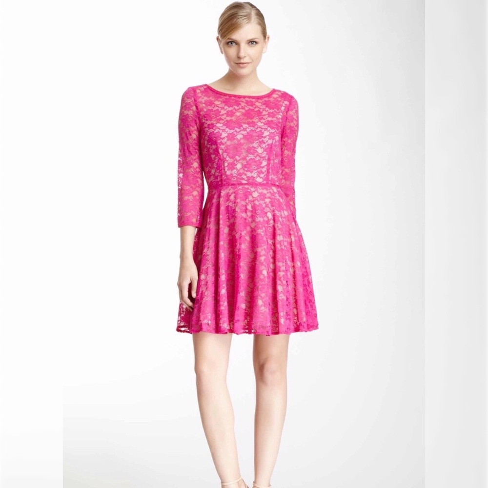 French Connection Lace Fit-And-Flare Dress